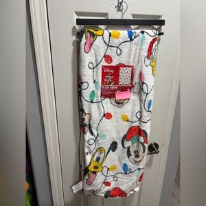 Disney Holiday Throw Blanket  - White with Red, Yellow, and Blue Accents
